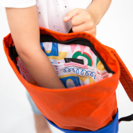 water resistant backpack for kids with patterned lining