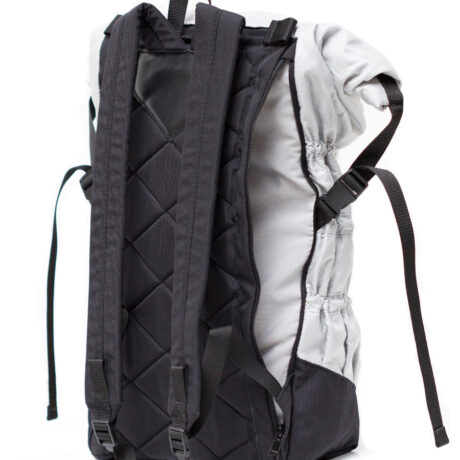 Braasis silver Mika backpack with a practical notebook pocket behind the back padding