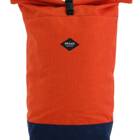 The orange and navy Rolltop Cordura Braasi backpack