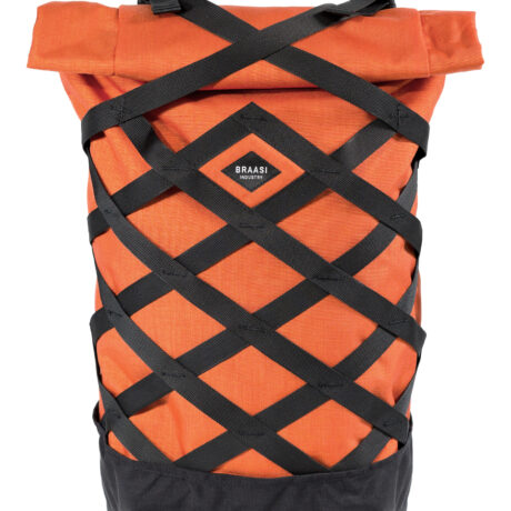 Braasi Wicker Orange - durable waterproof backpack with external net