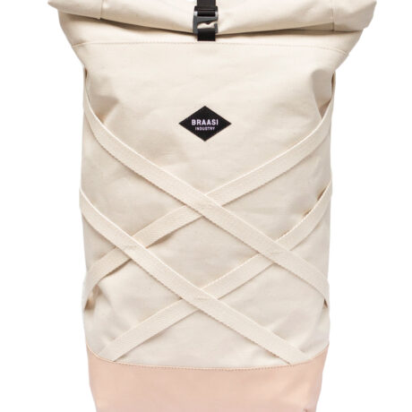 Braasi Henry backpack made out of natural canvas and leather with cotton net