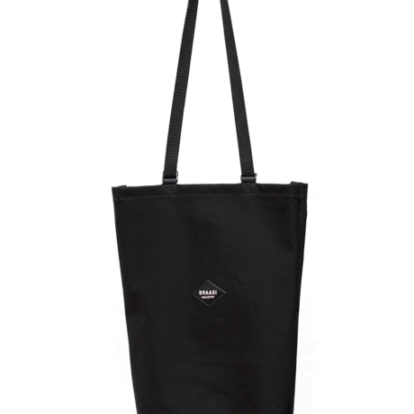 The black Canvas Bag Braasi backpack with its long durable shoulder strap